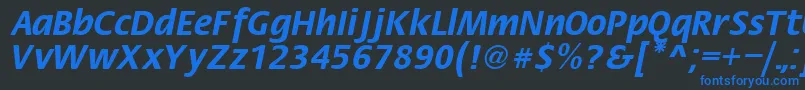Шрифт FiestaRegular – синие шрифты на чёрном фоне