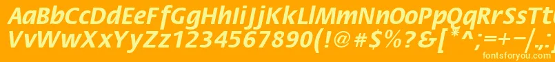 Шрифт FiestaRegular – жёлтые шрифты на оранжевом фоне