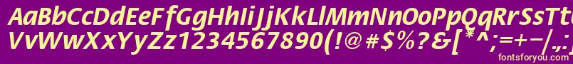 FiestaRegular-fontti – keltaiset fontit violetilla taustalla