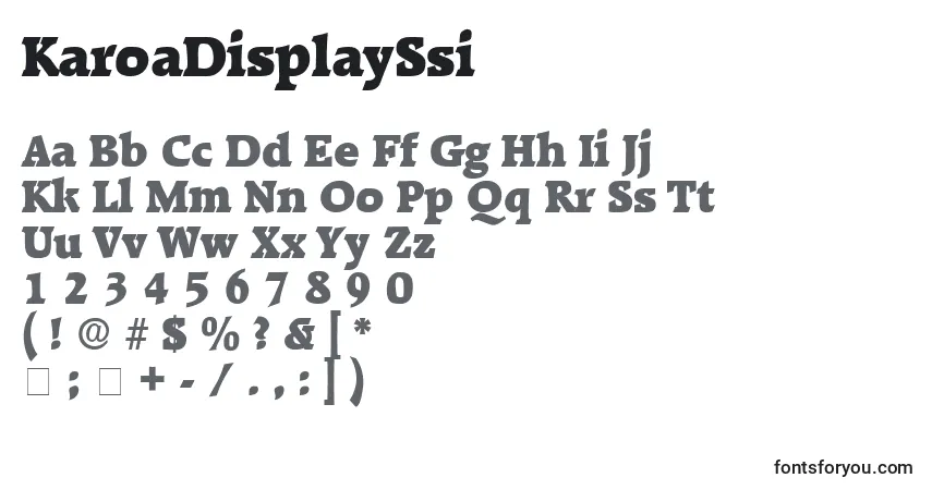 Czcionka KaroaDisplaySsi – alfabet, cyfry, specjalne znaki
