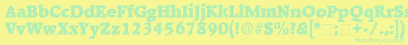 KaroaDisplaySsi Font – Green Fonts on Yellow Background