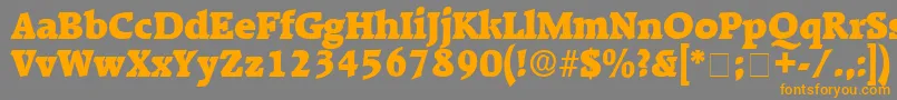 フォントKaroaDisplaySsi – オレンジの文字は灰色の背景にあります。