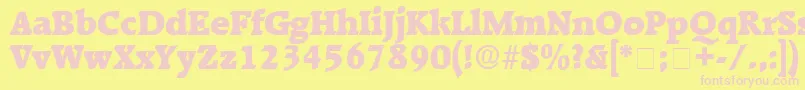 KaroaDisplaySsi Font – Pink Fonts on Yellow Background