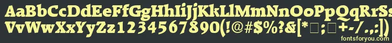 フォントKaroaDisplaySsi – 黒い背景に黄色の文字