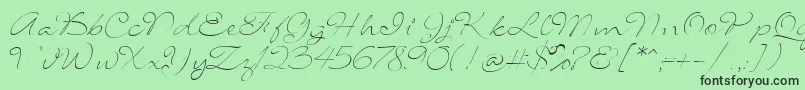 フォントSignaritaLouisseThin – 緑の背景に黒い文字