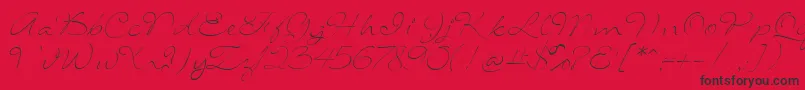 Fonte SignaritaLouisseThin – fontes pretas em um fundo vermelho