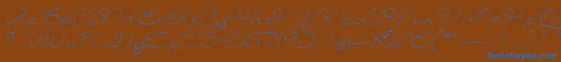 SignaritaLouisseThin-fontti – siniset fontit ruskealla taustalla