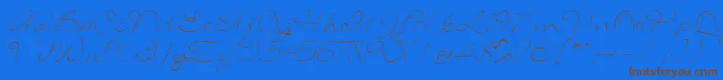 SignaritaLouisseThin-Schriftart – Braune Schriften auf blauem Hintergrund