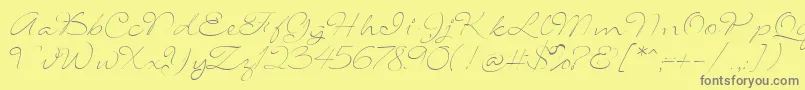 Fonte SignaritaLouisseThin – fontes cinzas em um fundo amarelo