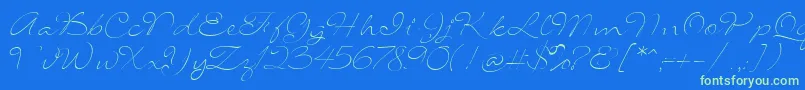 SignaritaLouisseThin Font – Green Fonts on Blue Background