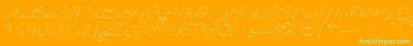 SignaritaLouisseThin Font – Green Fonts on Orange Background