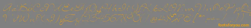 SignaritaLouisseThin-Schriftart – Orangefarbene Schriften auf grauem Hintergrund