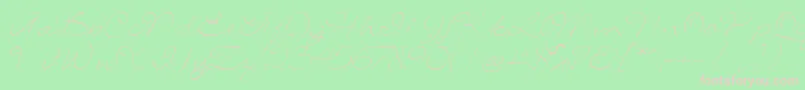 SignaritaLouisseThin-Schriftart – Rosa Schriften auf grünem Hintergrund