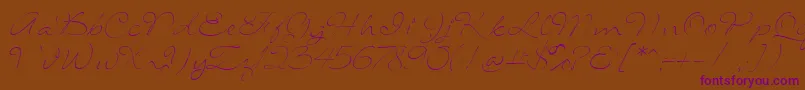 SignaritaLouisseThin-Schriftart – Violette Schriften auf braunem Hintergrund