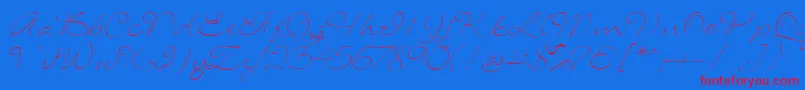 SignaritaLouisseThin-Schriftart – Rote Schriften auf blauem Hintergrund