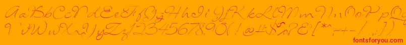 SignaritaLouisseThin Font – Red Fonts on Orange Background