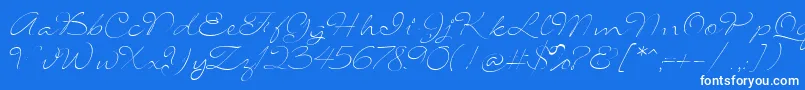 SignaritaLouisseThin-Schriftart – Weiße Schriften auf blauem Hintergrund