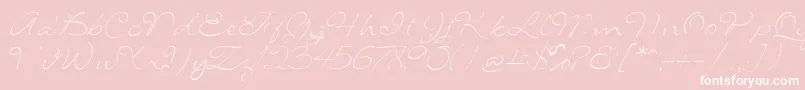 Czcionka SignaritaLouisseThin – białe czcionki na różowym tle