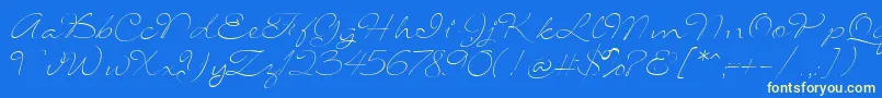 SignaritaLouisseThin Font – Yellow Fonts on Blue Background