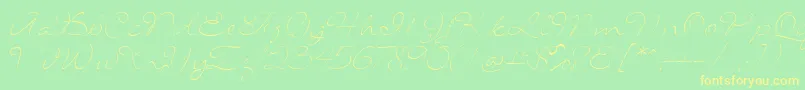 SignaritaLouisseThin-fontti – keltaiset fontit vihreällä taustalla