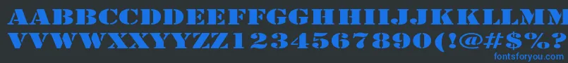 ArmyExpanded Font – Blue Fonts on Black Background