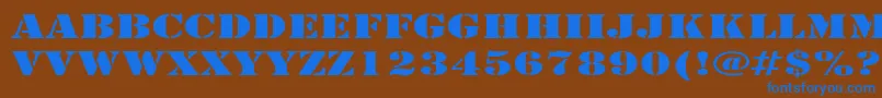 ArmyExpanded Font – Blue Fonts on Brown Background