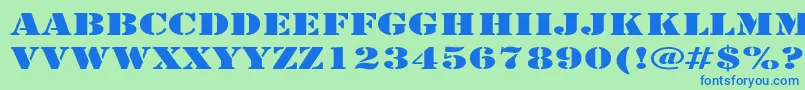 ArmyExpanded Font – Blue Fonts on Green Background