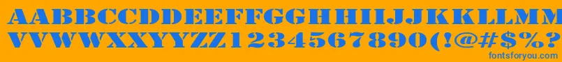 ArmyExpanded Font – Blue Fonts on Orange Background