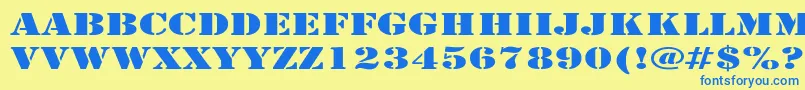 ArmyExpanded Font – Blue Fonts on Yellow Background
