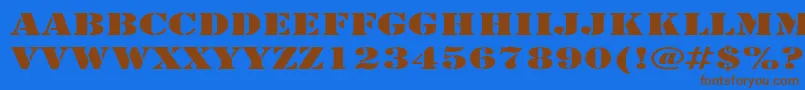ArmyExpanded Font – Brown Fonts on Blue Background