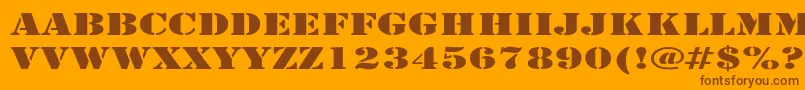 ArmyExpanded Font – Brown Fonts on Orange Background
