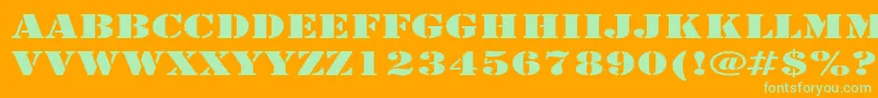 ArmyExpanded Font – Green Fonts on Orange Background