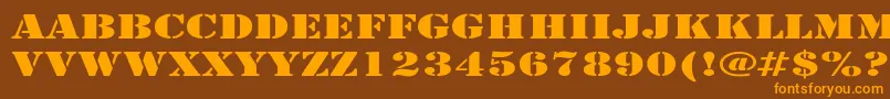 ArmyExpanded Font – Orange Fonts on Brown Background