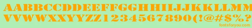 ArmyExpanded Font – Orange Fonts on Green Background
