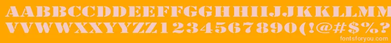 ArmyExpanded Font – Pink Fonts on Orange Background