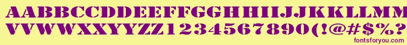 ArmyExpanded Font – Purple Fonts on Yellow Background