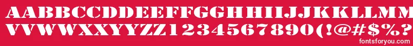 ArmyExpanded Font – White Fonts on Red Background