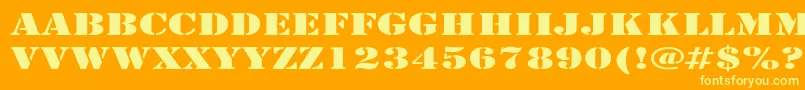 ArmyExpanded Font – Yellow Fonts on Orange Background