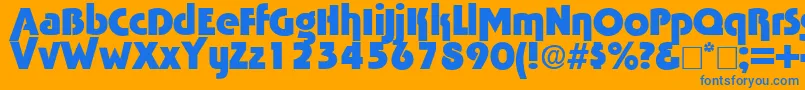 Tabascobold Font – Blue Fonts on Orange Background