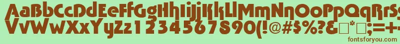 Tabascobold Font – Brown Fonts on Green Background