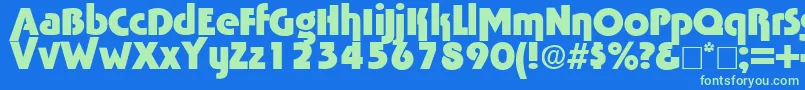 Tabascobold Font – Green Fonts on Blue Background