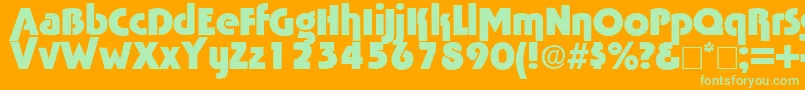 Tabascobold Font – Green Fonts on Orange Background