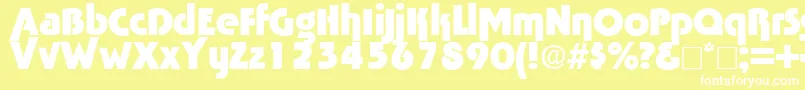 フォントTabascobold – 黄色い背景に白い文字