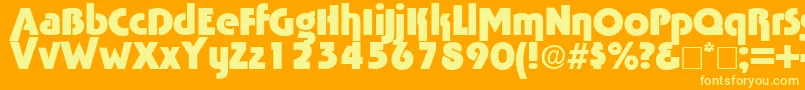 フォントTabascobold – オレンジの背景に黄色の文字