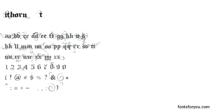 A fonte IthornР№t – alfabeto, números, caracteres especiais