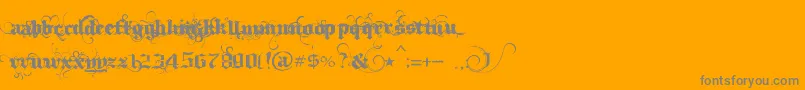 IthornР№t-Schriftart – Graue Schriften auf orangefarbenem Hintergrund