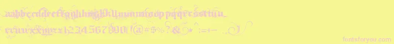 IthornР№t Font – Pink Fonts on Yellow Background