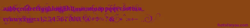 IthornР№t-Schriftart – Violette Schriften auf braunem Hintergrund