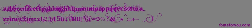 IthornР№t-Schriftart – Violette Schriften auf grauem Hintergrund