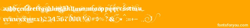 IthornР№t-Schriftart – Weiße Schriften auf orangefarbenem Hintergrund